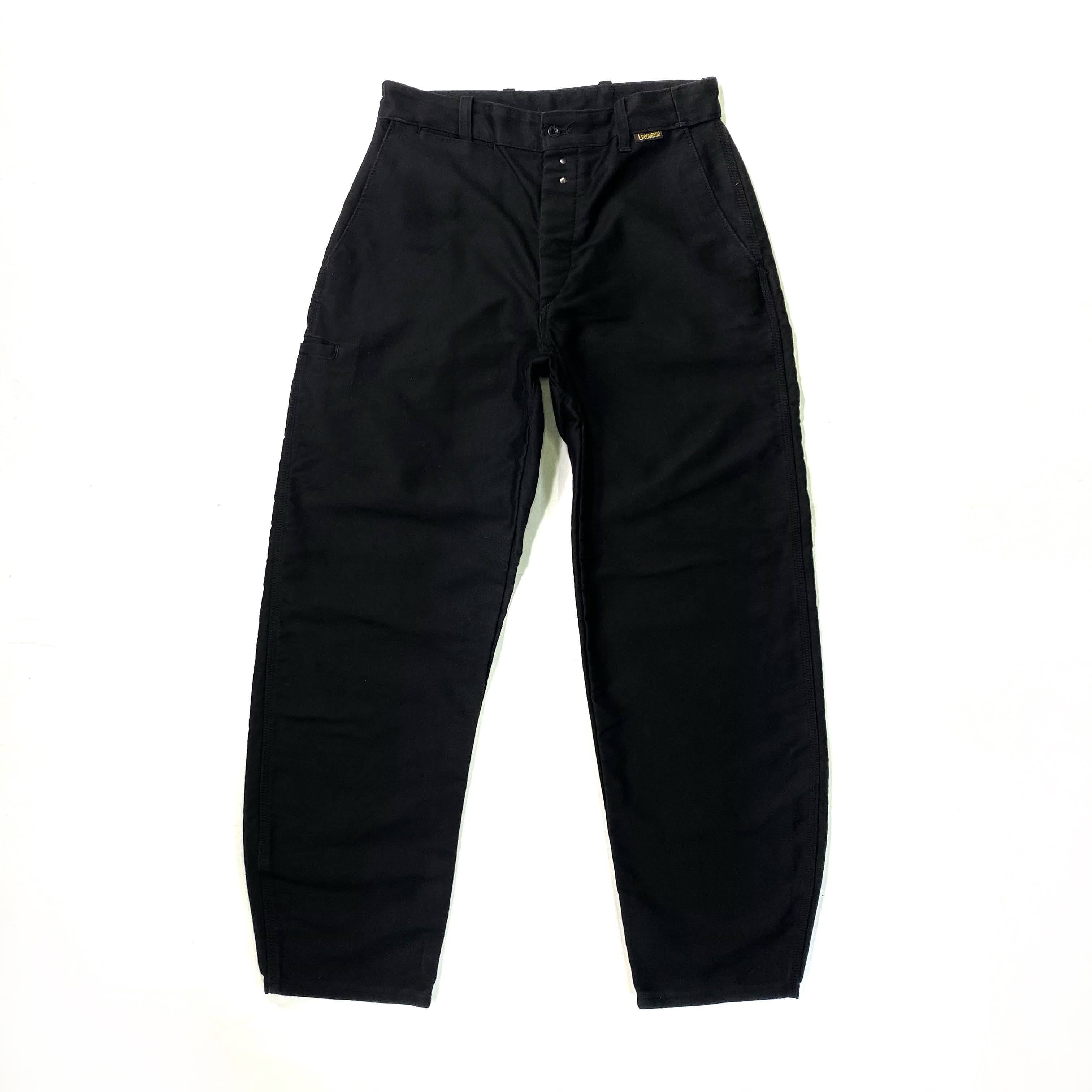 美品 LE LABOUREUR ル ラブルール ブラック モールスキン パンツ W32 