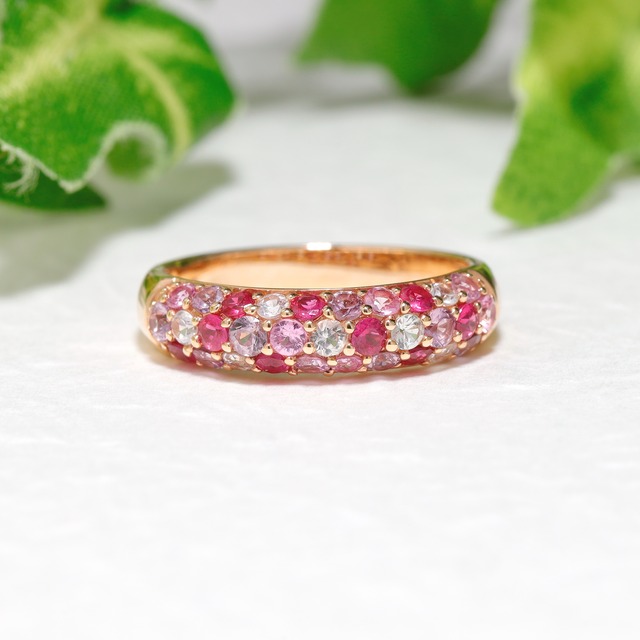 ピンクサファイア パヴェリング K18 / 1.250ct