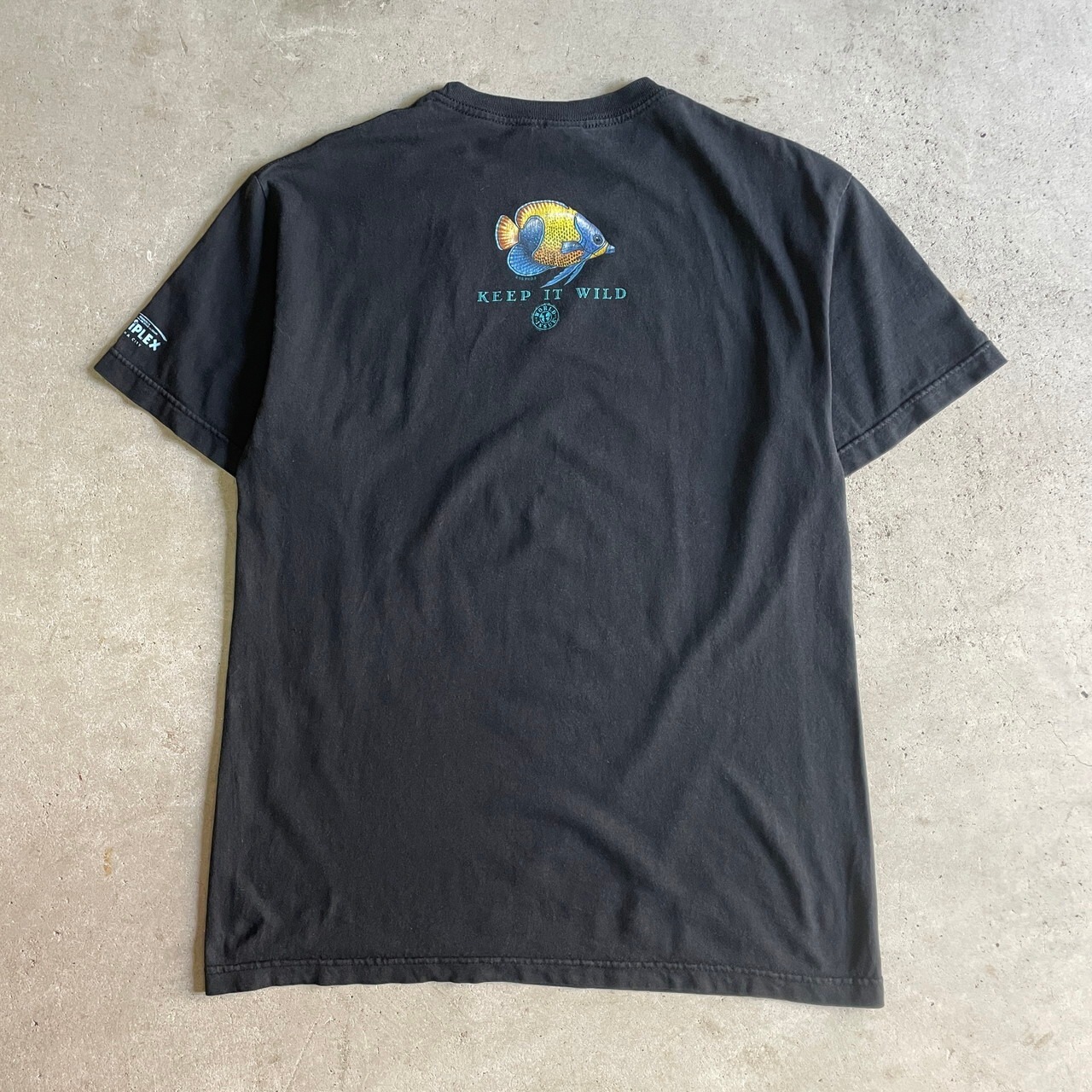 90年代 USA製 PETER KULL 魚 アート プリント Tシャツ メンズL 古着 