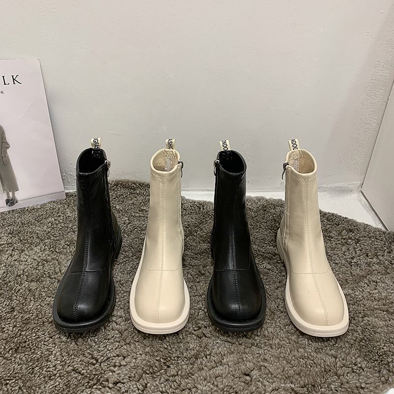 ブーツレディースカジュアルジッパーレッドショート 靴 シューズ フェイクシューズ51036786067