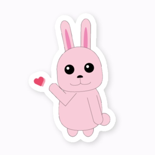 うさぎのラブレター(ステッカーB)