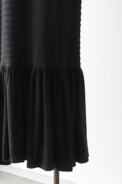 Vuokko ribbed jersey frilled hem dress