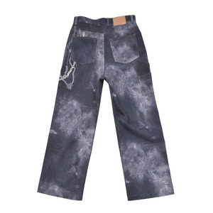 【WE11DONE】BLACK MENS TROMPE L'OEIL DENIM CARPENTER