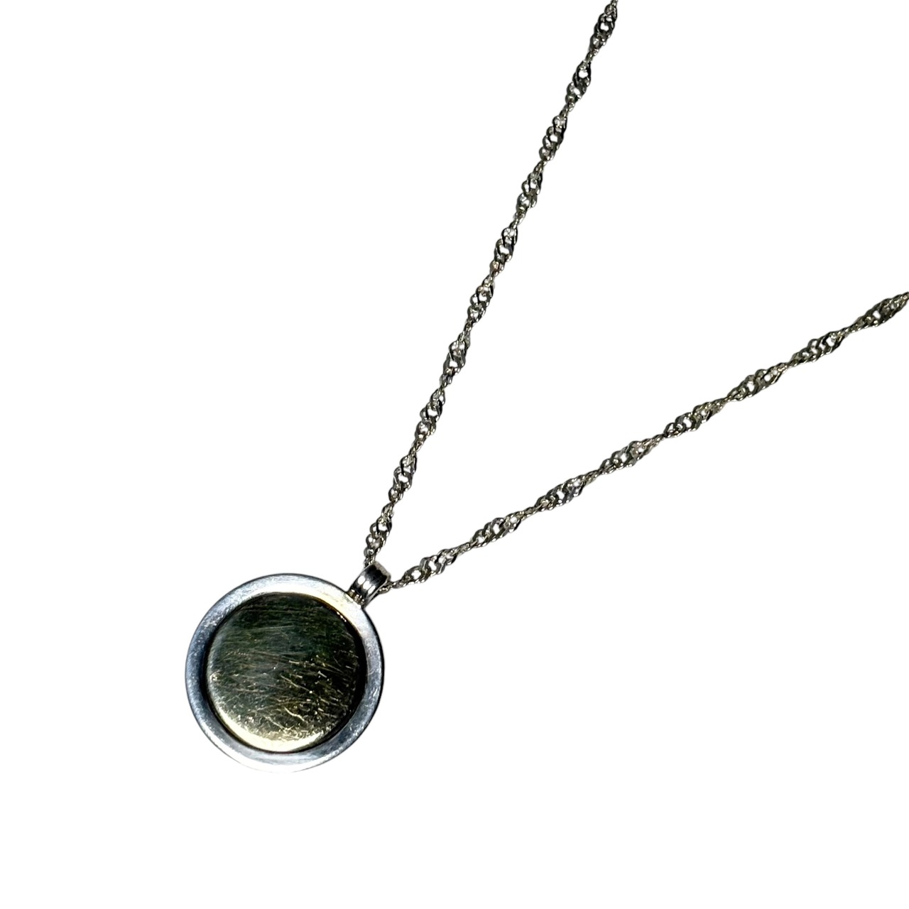 vintage TIFFANY silver × k18 gold coin pendant necklace
