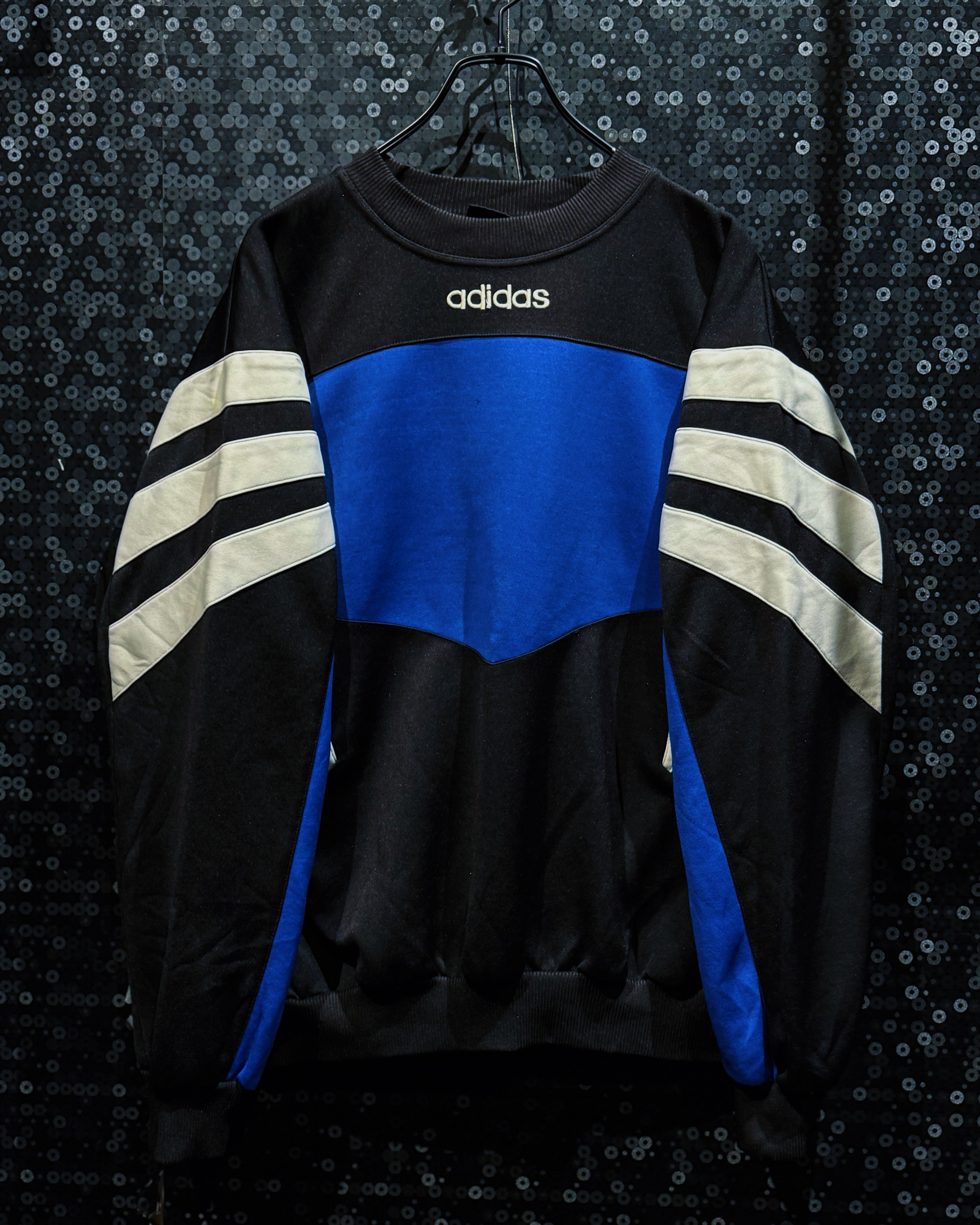 【ÆIEM】“adidas”vintage 90s switching color three stripe sweat pullover