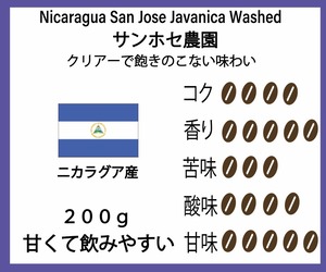 【ジャバニカの来歴・ニカラグアスペシャル珈琲】サンホセ農園 200g  1900円　