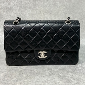 CHANEL シャネル マトラッセ25 ダブルフラップ チェーンショルダーバッグ ラムスキン シルバー金具 4584-202111