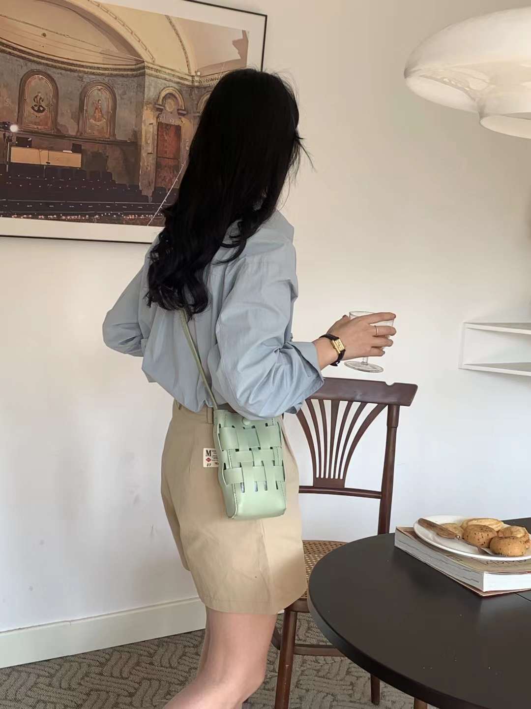 フェイクレザー編み込みショルダーバッグ  AS45-2781