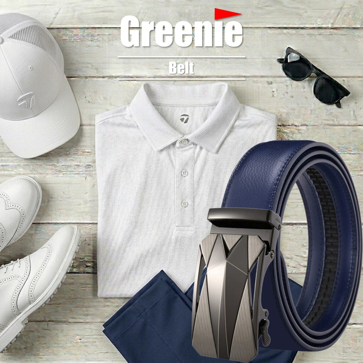 Greenie (グリーニー) ベルト ゴルフ Golf オートロック PUレザー
