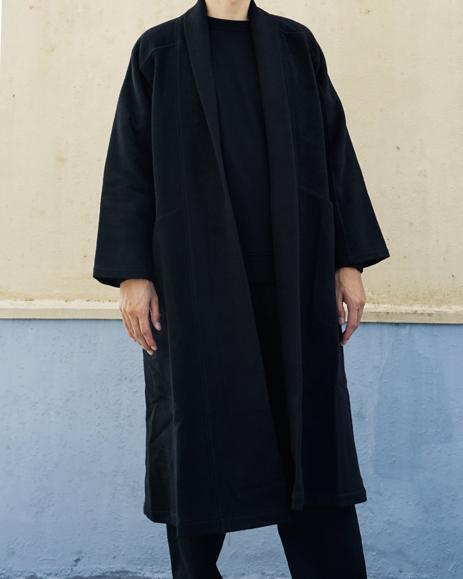 MITTAN ミッタン - ウールシルクキャメル半纏ロングコート