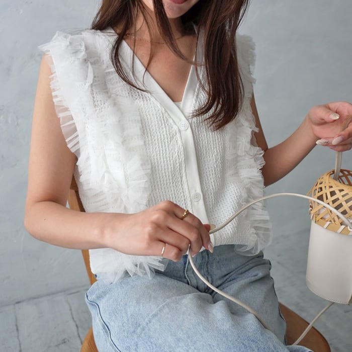 (SO25)2WAYチュールフリルドッキングベスト