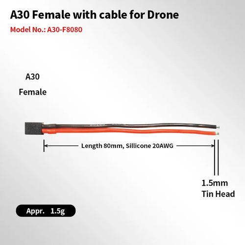 GNB A30 female with AWG20 cable 5個セット