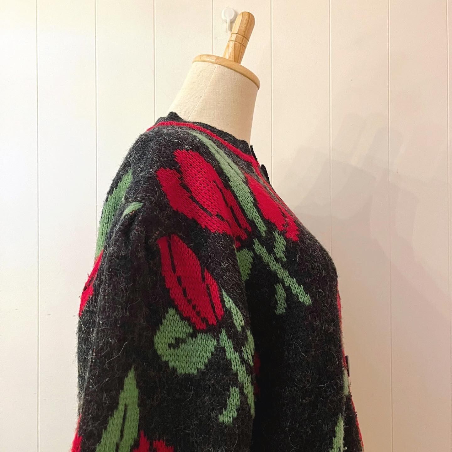 tulip jacquard knit cardigan