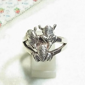 シルバー製 カエル３匹のリング サイズ11 コスチュームジュエリーのセール通販  11564S