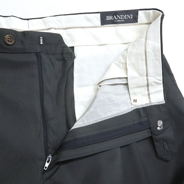 古着 カナダ製 BRANDINI スラックス パンツ スリータック グリーン系