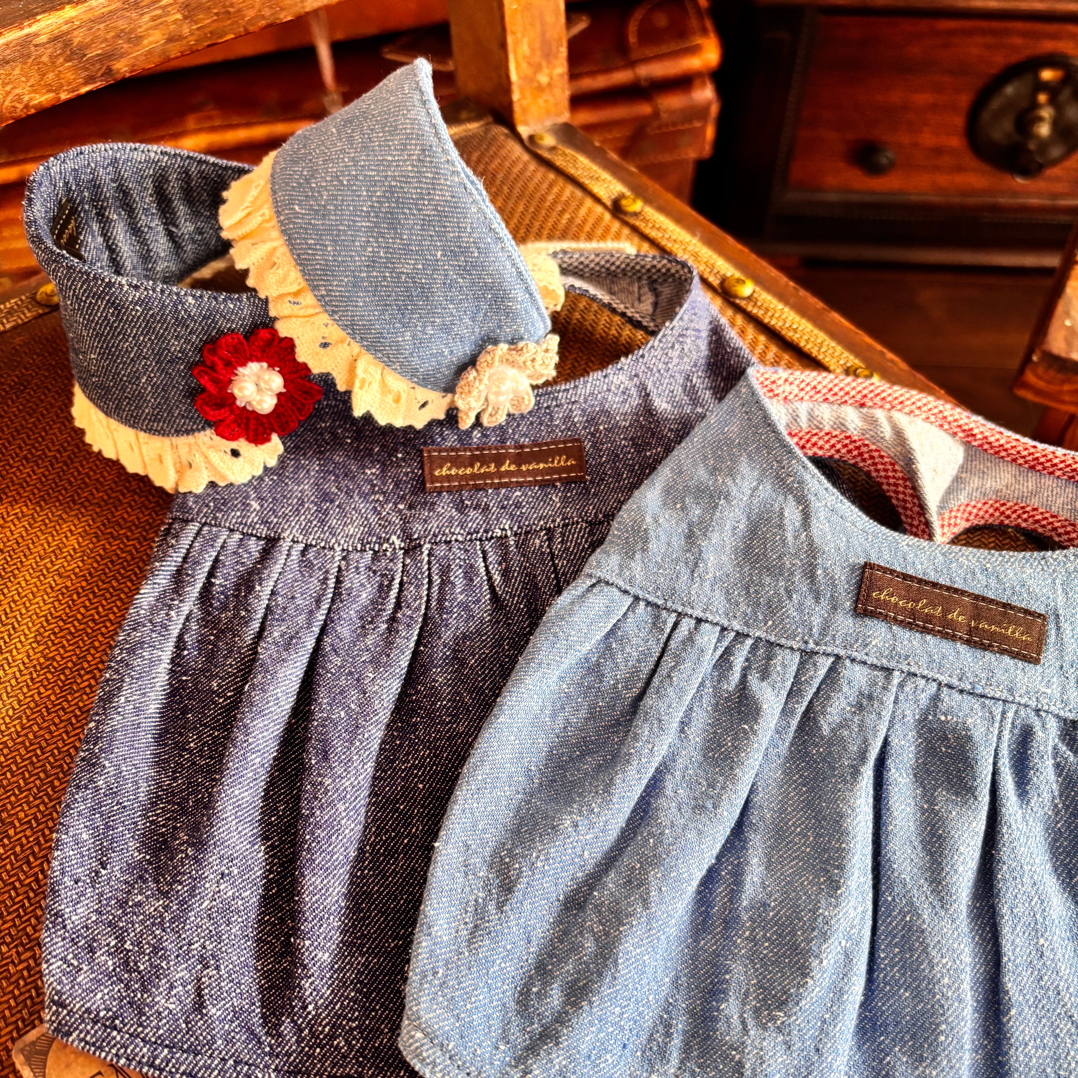 silk denim apron with bonnet アトリエgg | BLESS OKAYAMA