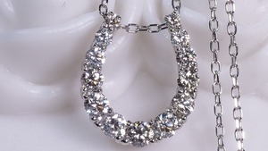 J31-5 Ptダイヤモンド馬蹄ネックレス［01146028］