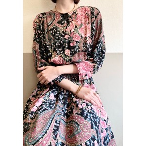 Pink Botanical Floral Rayon Dress