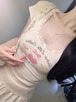 3色/レースネックドットプリントTシャツ ・78621