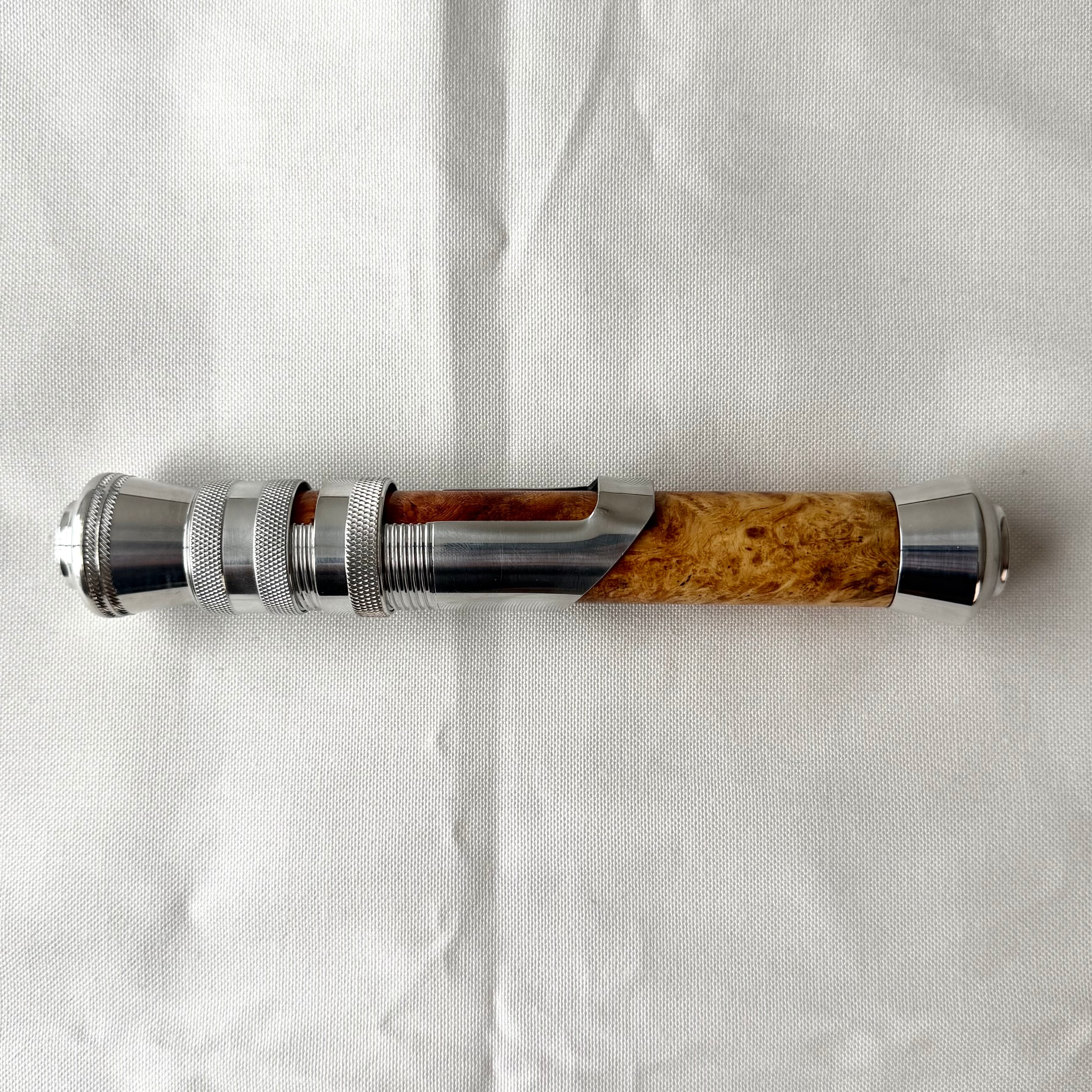 Sabbath Source Single grip / 花梨瘤紅白　黒 Source Single grip / 花梨瘤杢xブルーレジン① | SABBATH FISHING