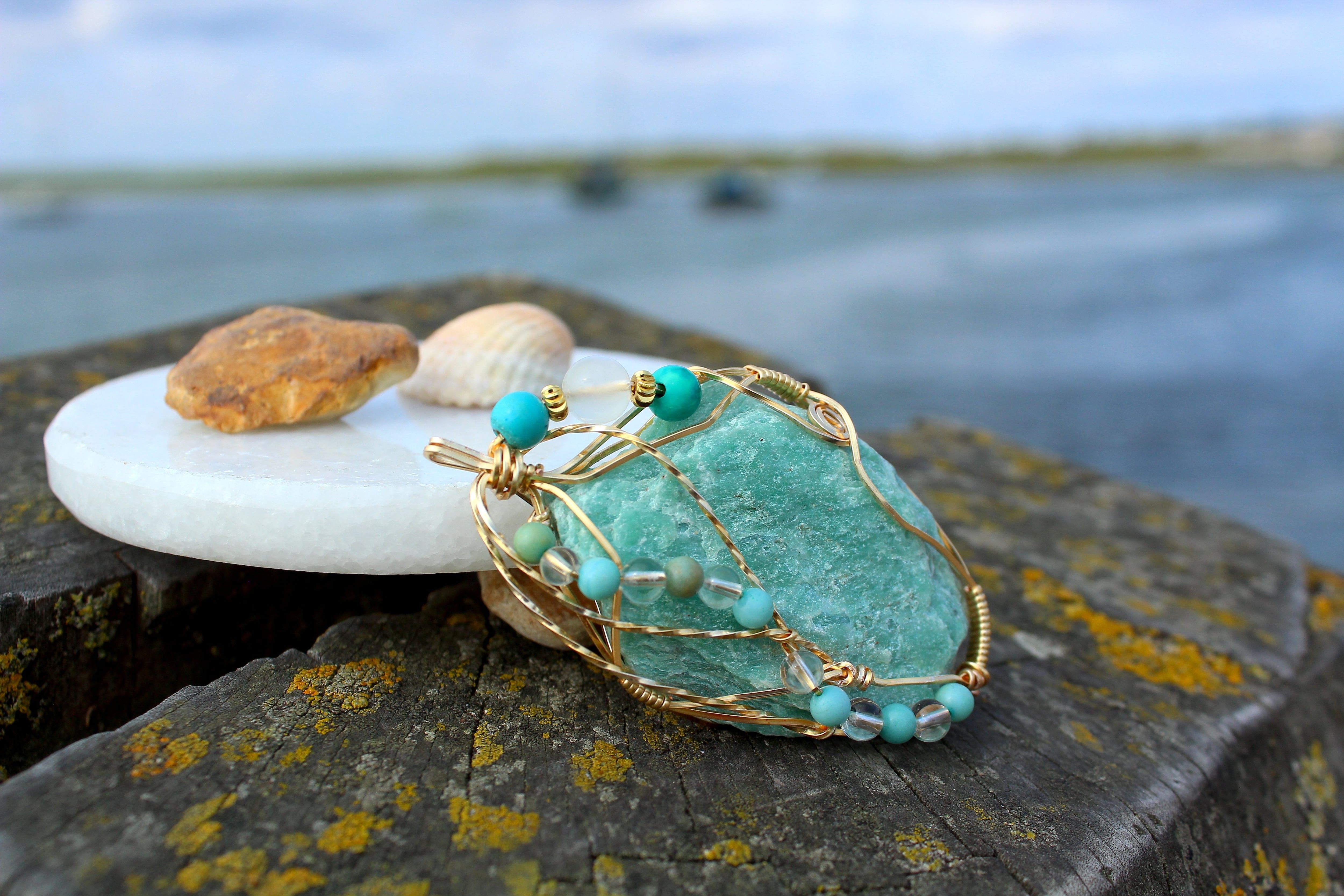 青緑 水石 自然石 ブルーグリーンアゼツライト 地球の愛と慈悲、美しい女性性へと繋げる