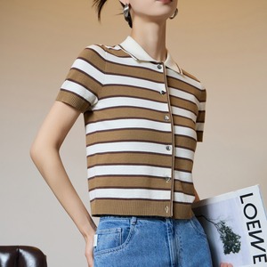 Striped short-sleeved top S1908