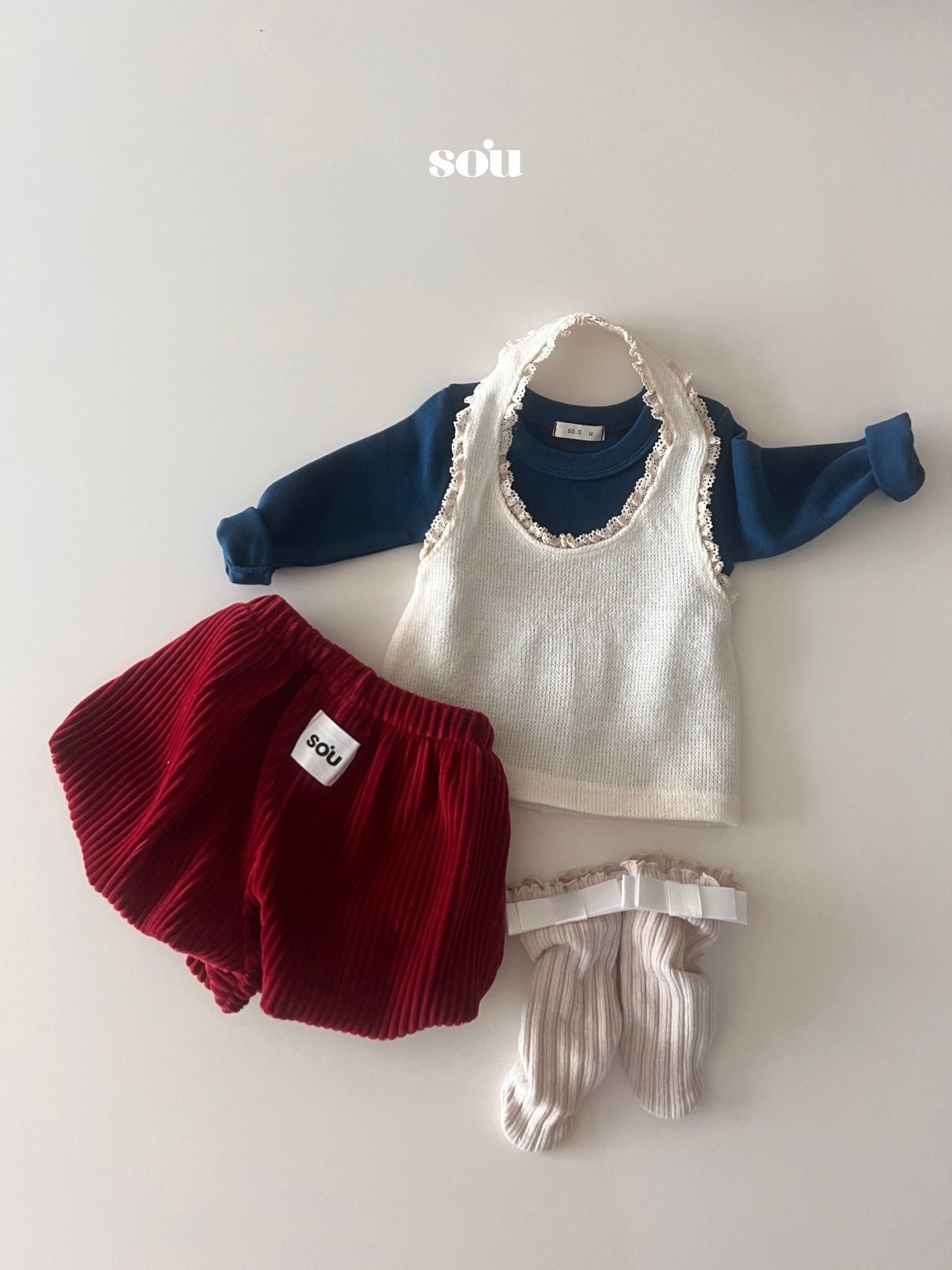 SO U［取寄］ribbon rib socks 26winter
