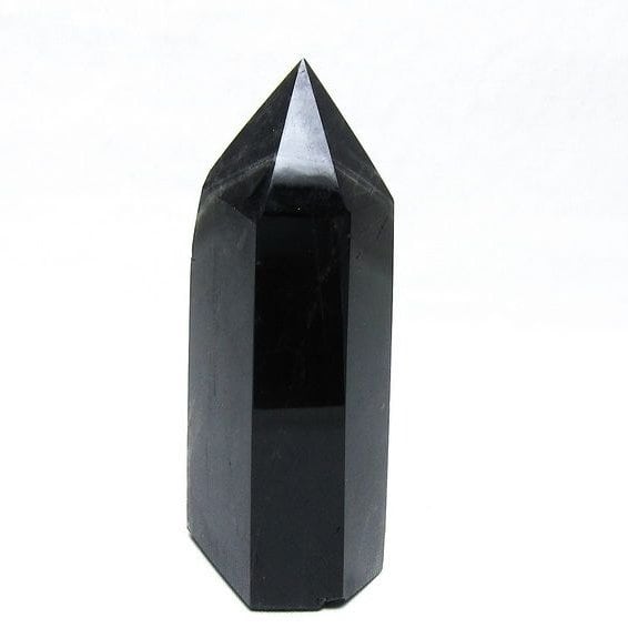 モリオン ポイント 六角柱 黒水晶 置物 一点物 152-4279