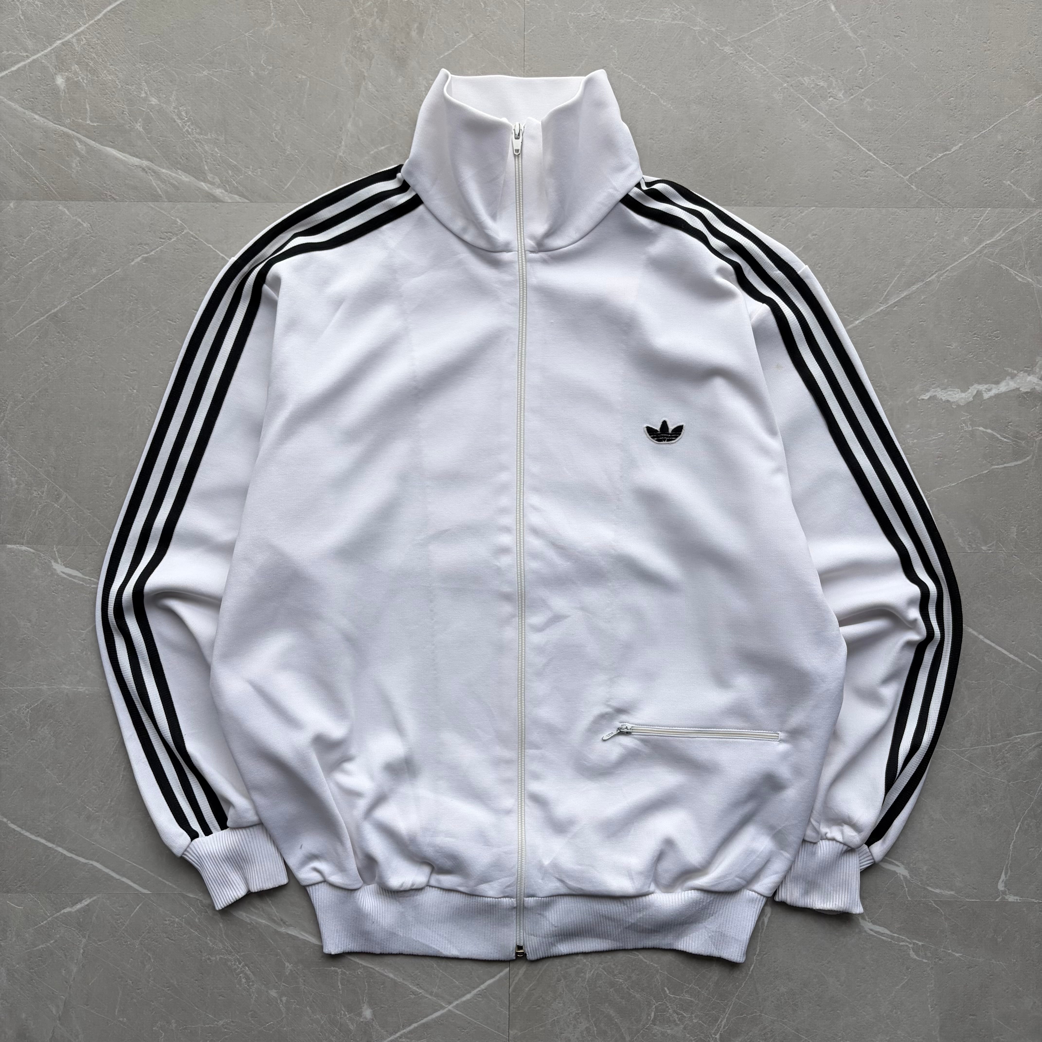 80s adidas ナイロンジャケット トレフォイルロゴ ホワイト L | PAY ID