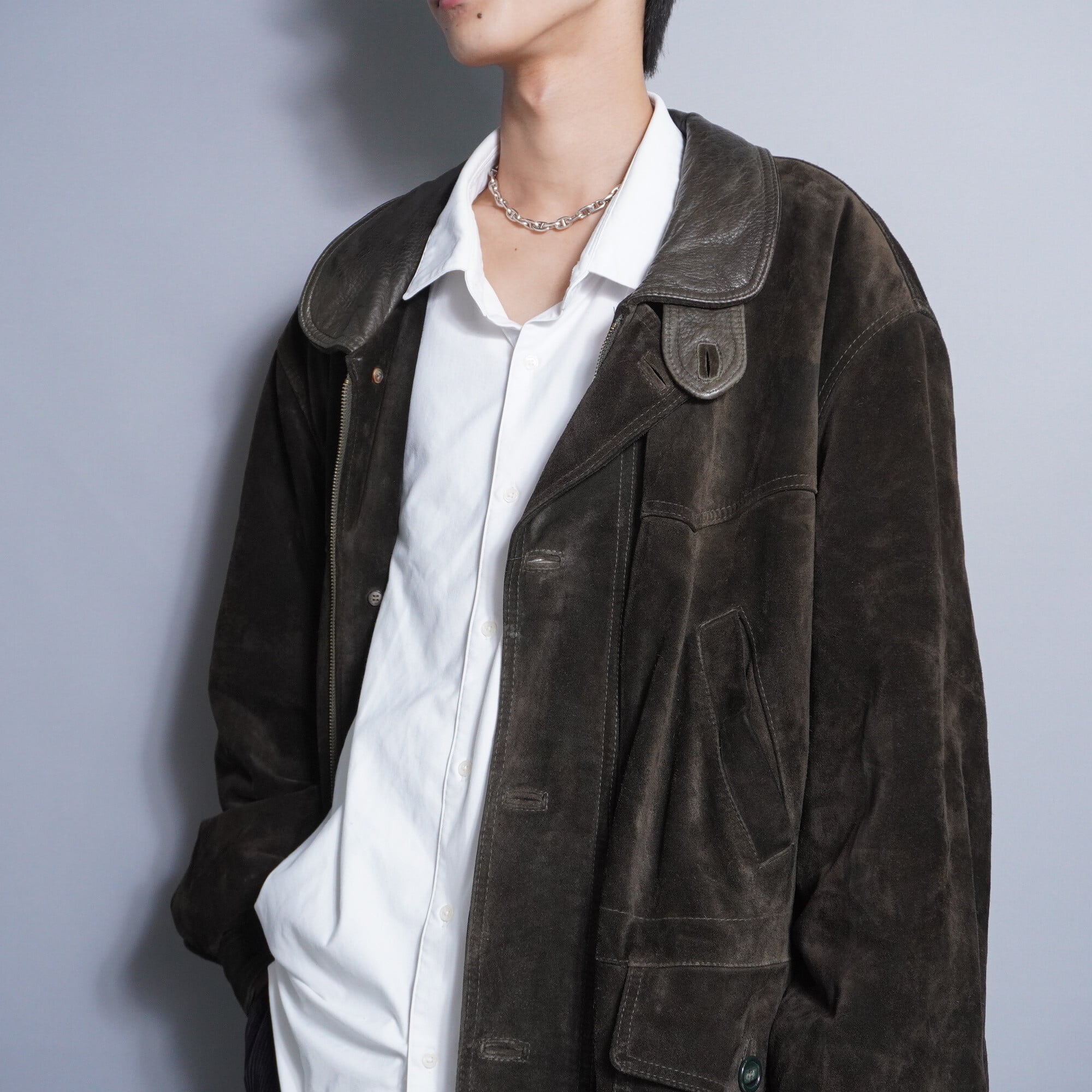 Yves Saint Laurent】イヴサンローラン ブラウンヌバック レザー Yves Saint Laurent】イヴサンローラン ブラウンヌバック レザー