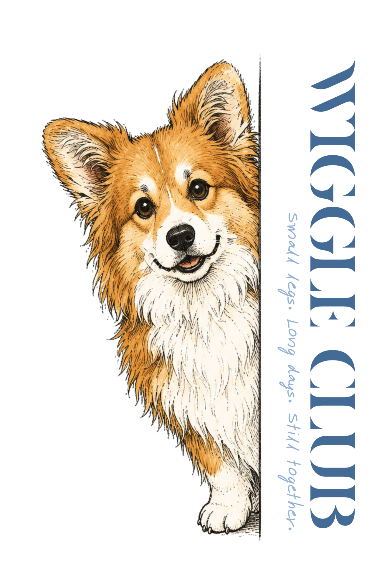 PEEKING CORGIS Tee -Fluffy-　[T0050]