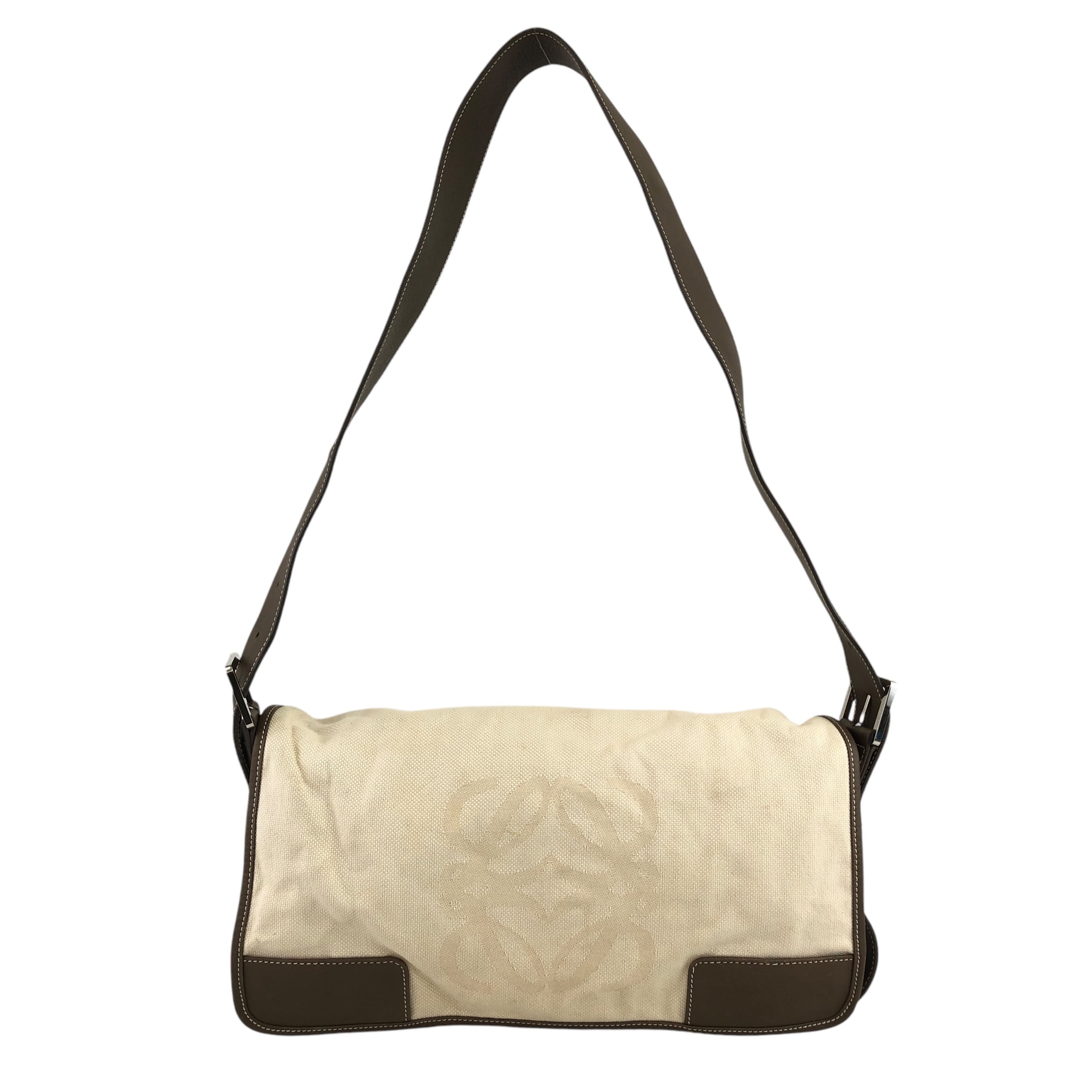 LOEWE ロエベ ショルダーバッグ ベージュ アナグラム キャンバス ワン