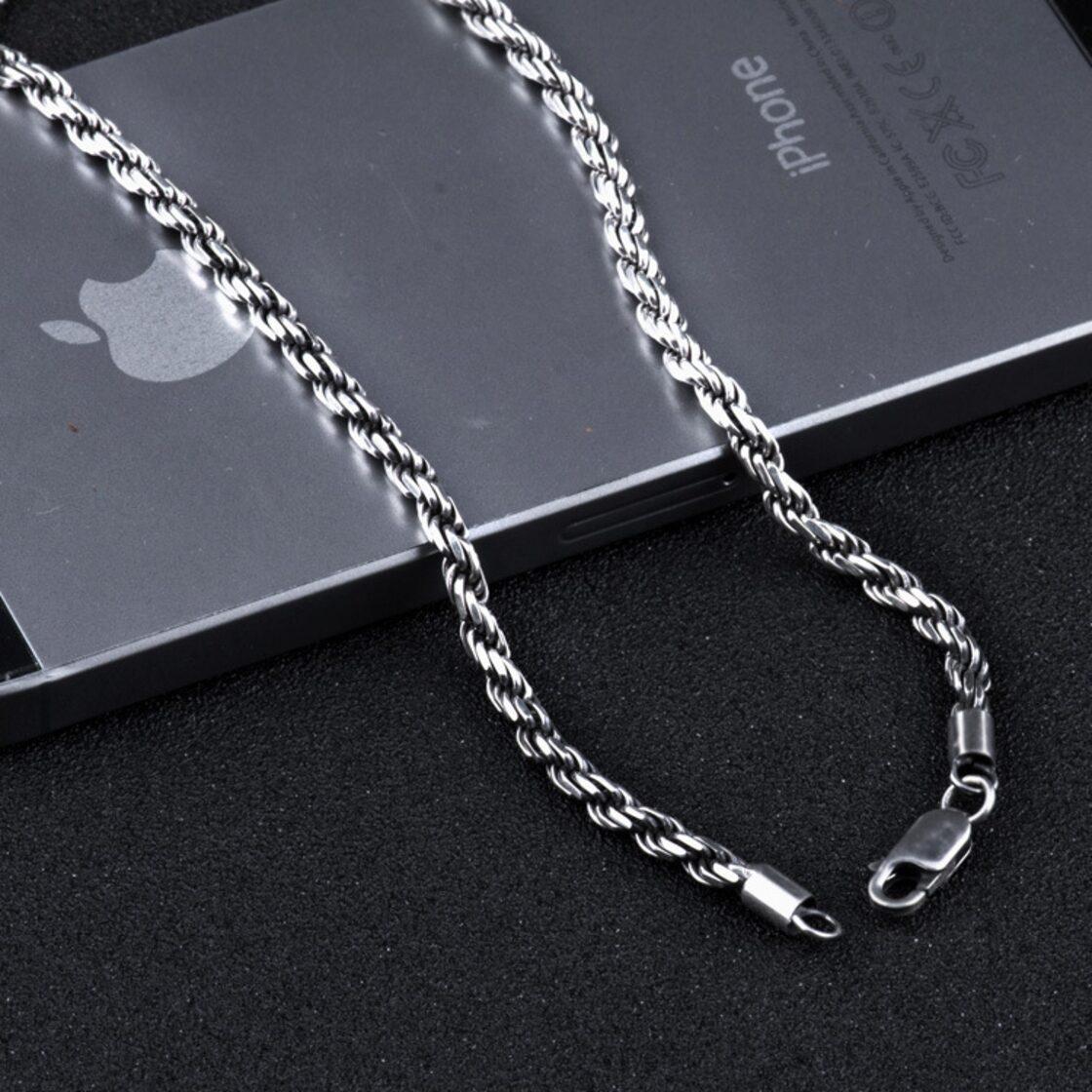 メンズ ネックレス 長さ:60cm 太さ:3mm 100% S925シルバー | Pay ID