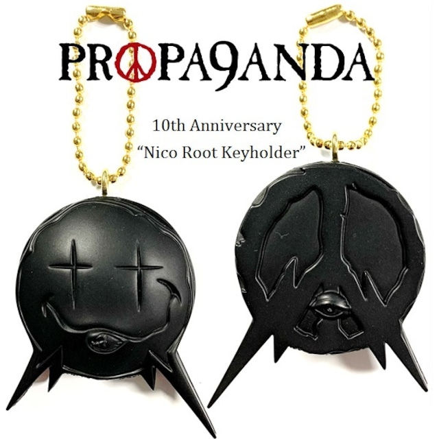 【30%OFF SALE】PROPA9ANDA / プロパガンダ「PROPA9ANDA 10th Anniversary “Nico Root Keyholder”」10周年記念キーホルダー 黒 ブラック ニコちゃん スマイル ペンダントトップ スカル ドクロ メンズレディース UK パンクロック PUNKROCK ハードコア HARDCORE バンド ギフト 衣装 Rogia