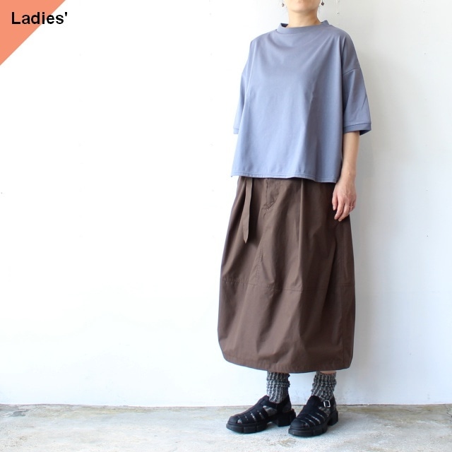 HAVERSACK ベルテッドコクーンスカート C/S-Typewriter Belted Cocoon Skirt (Brown)