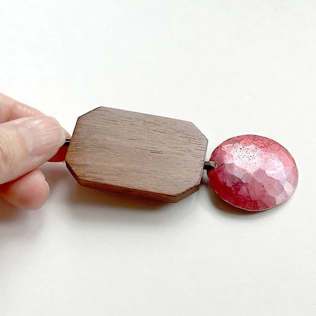 N-239r 銅斑紋woodペンダント赤 | Bijoux Kei