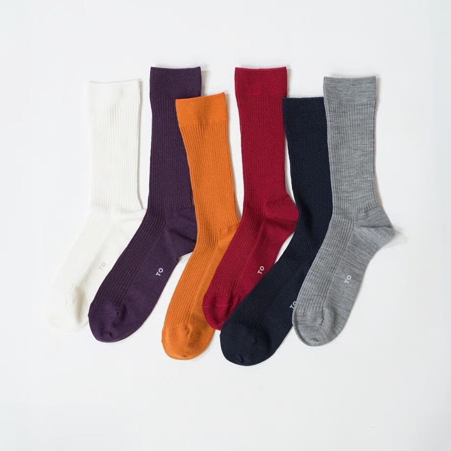 MERINO WOOL RIB SOCKS/TAIKO ”TO(トゥー)”