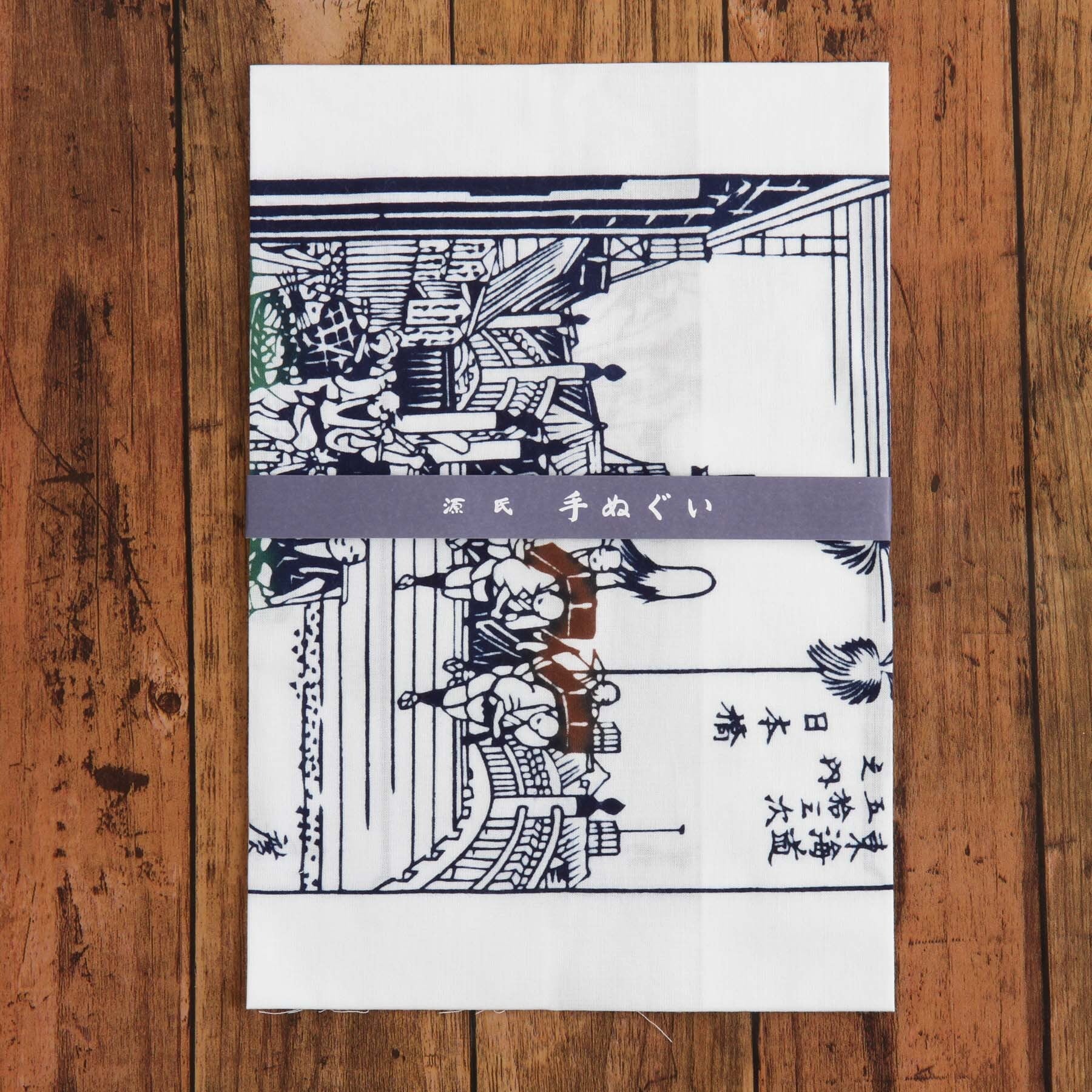 東海道五十三次」本染手ぬぐい 注染 綿100％ 日本製 源氏手ぬぐい 287A