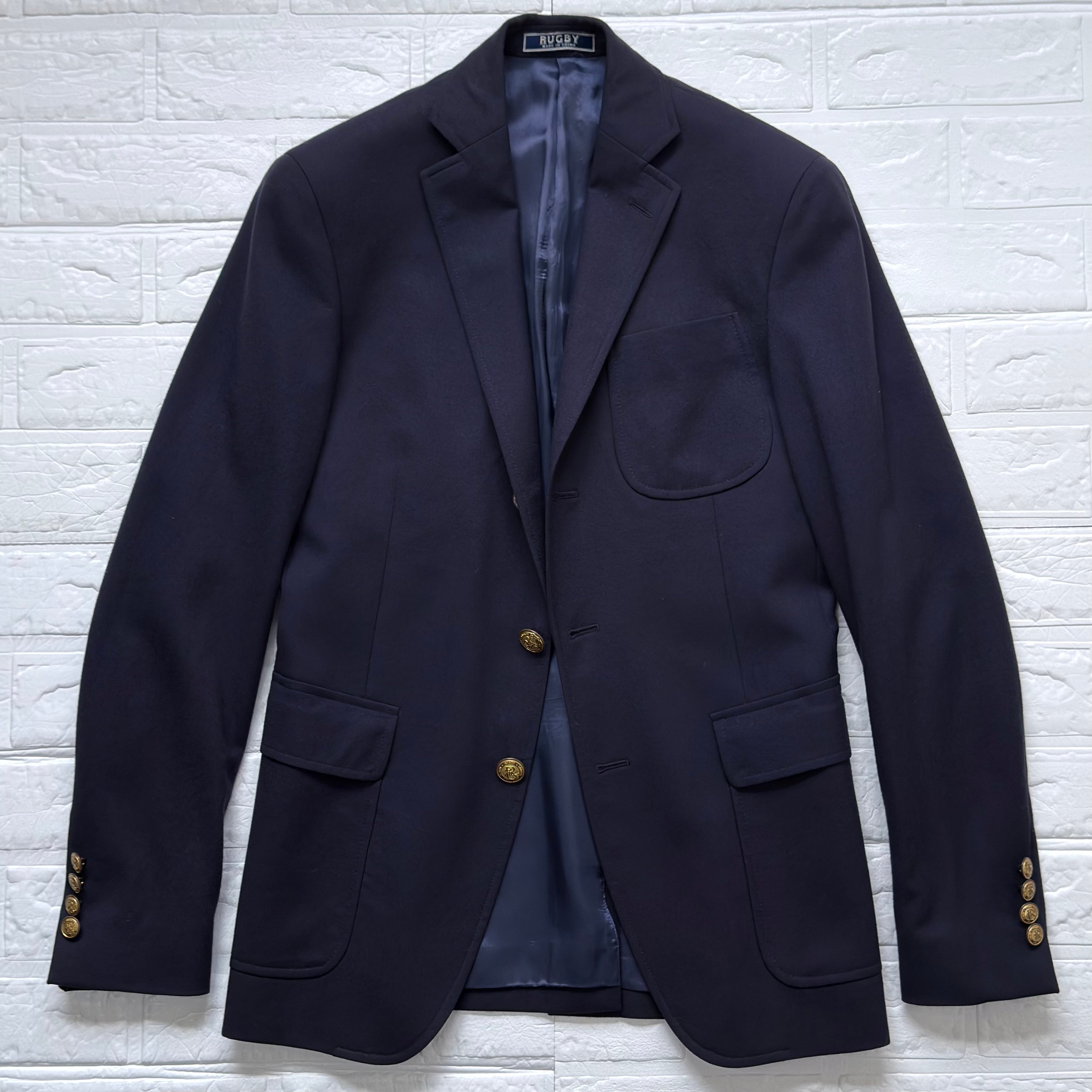 Rugby Ralph Lauren 金釦ブレザー 段返り3B サキソニーウール ネイビー