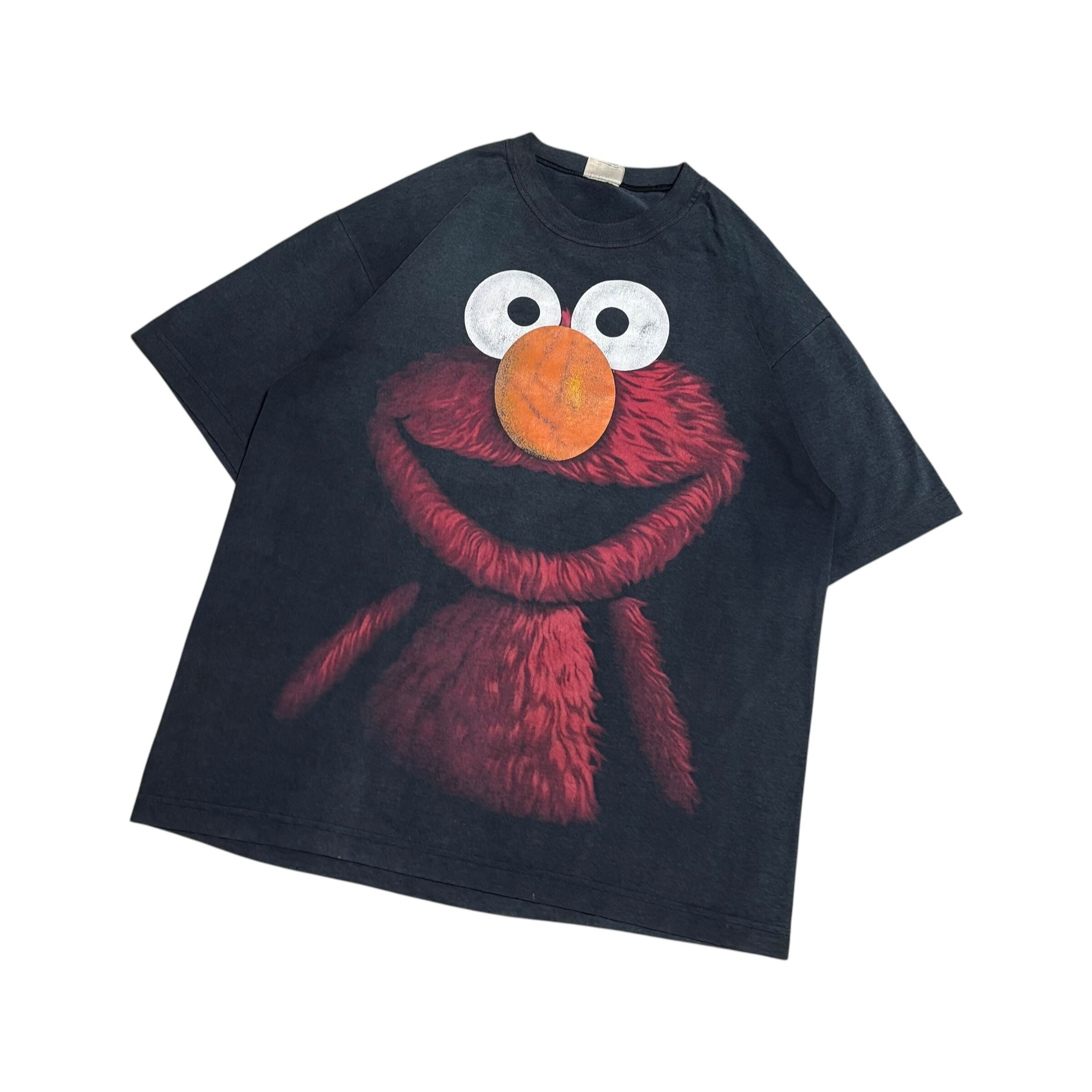 90s 00s SESAME STREET tシャツ ELMO Shadow Graphic セサミストリート
