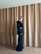 sheepskin & sheepfur black jacket-4445-11
