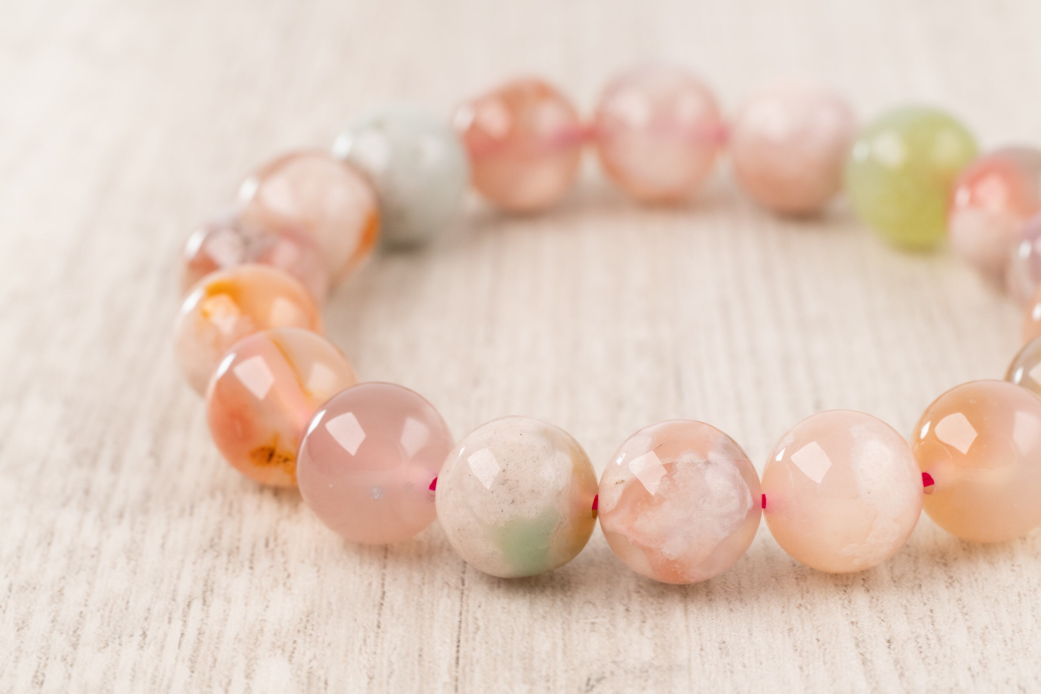 ◇一点物◇ 桜瑪瑙/チェリーブロッサムアゲート ブレスレット 11mm