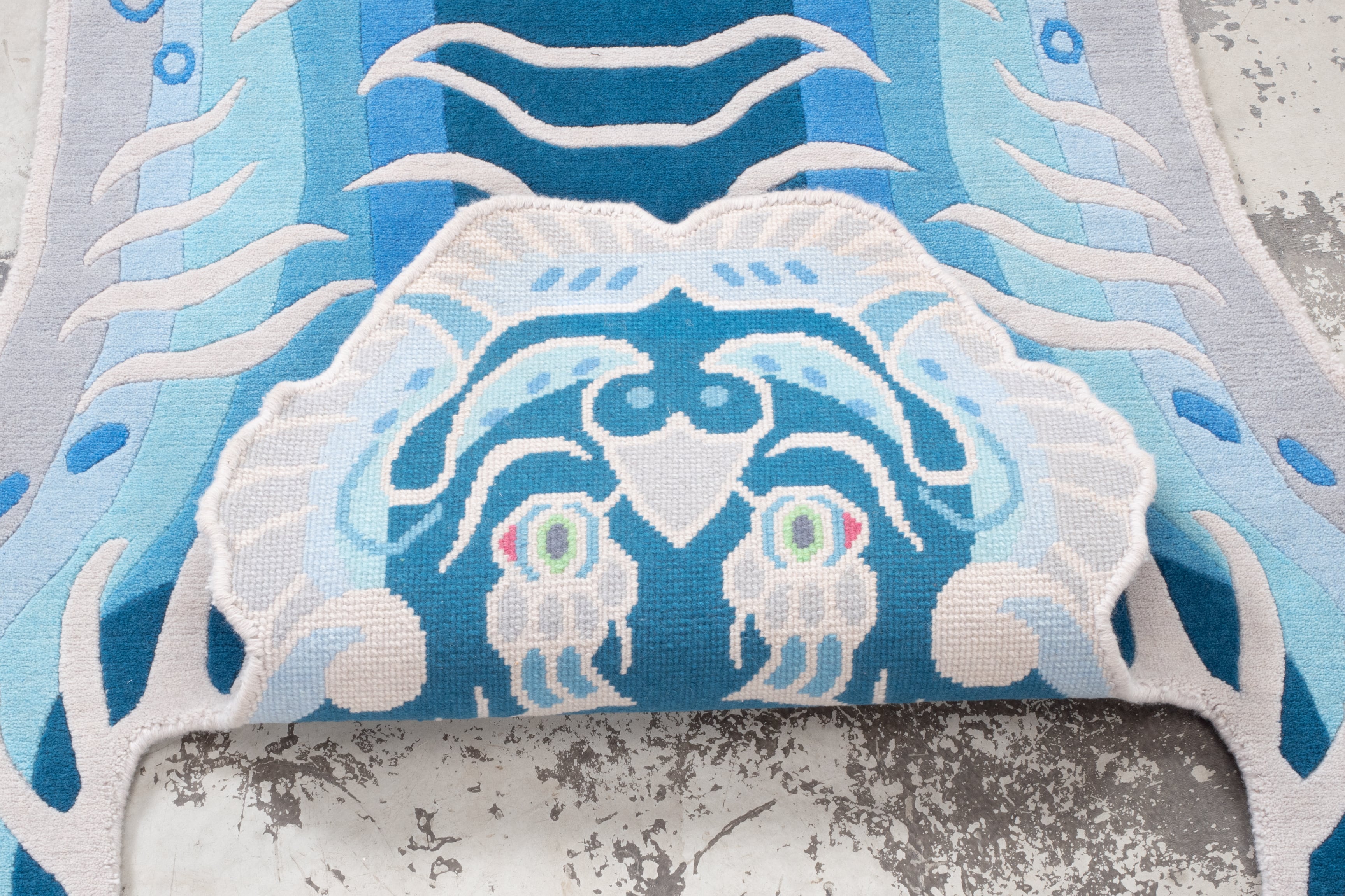 Tibetan Tiger Rug 《Mサイズ•尾州ウール・オリジナル4・夏の藍染