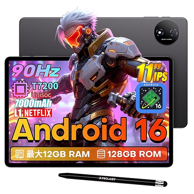 Android 16 タブレット 14インチ FHD+ 1920*1200 IPS大画面 30GB+256GB