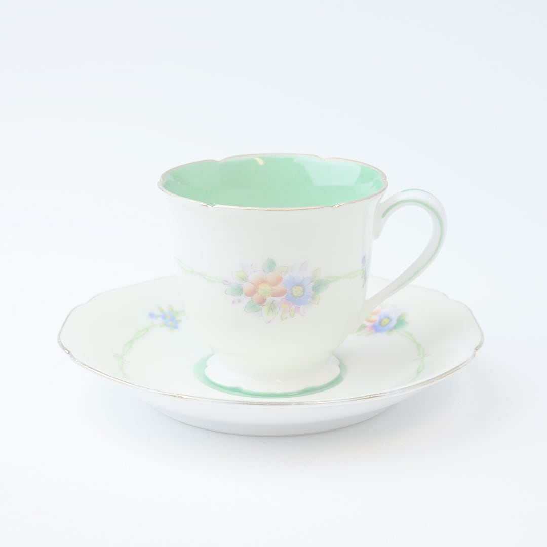 Noritake ノリタケ ハーレクイン 緑 マルキ印  アンティーク