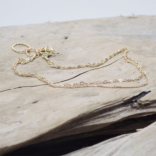 定番】Algieba 14kgf シンプル2連アンクレット | pebble