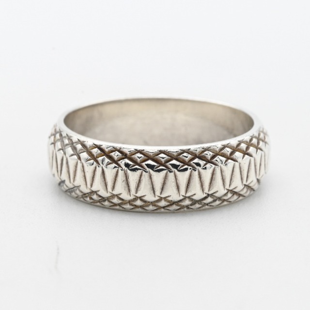 Cutting Out Geometric Design Barrel Style Ring #12.5 / England