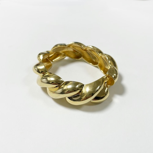 Vintage Gold Tone Metal Hinged Bracelet