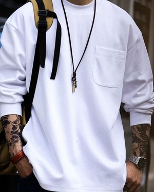 Casual Pocket Long-Sleeve T-Shirt  K0360
