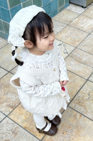 即納 : Ela Lace Tee (flower)〔mkids〕